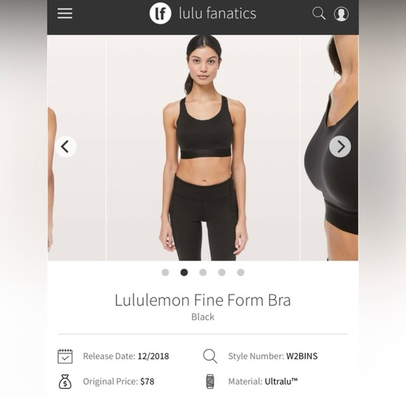(50)Lululemon Fine Form Bra - Picture 1 of 6